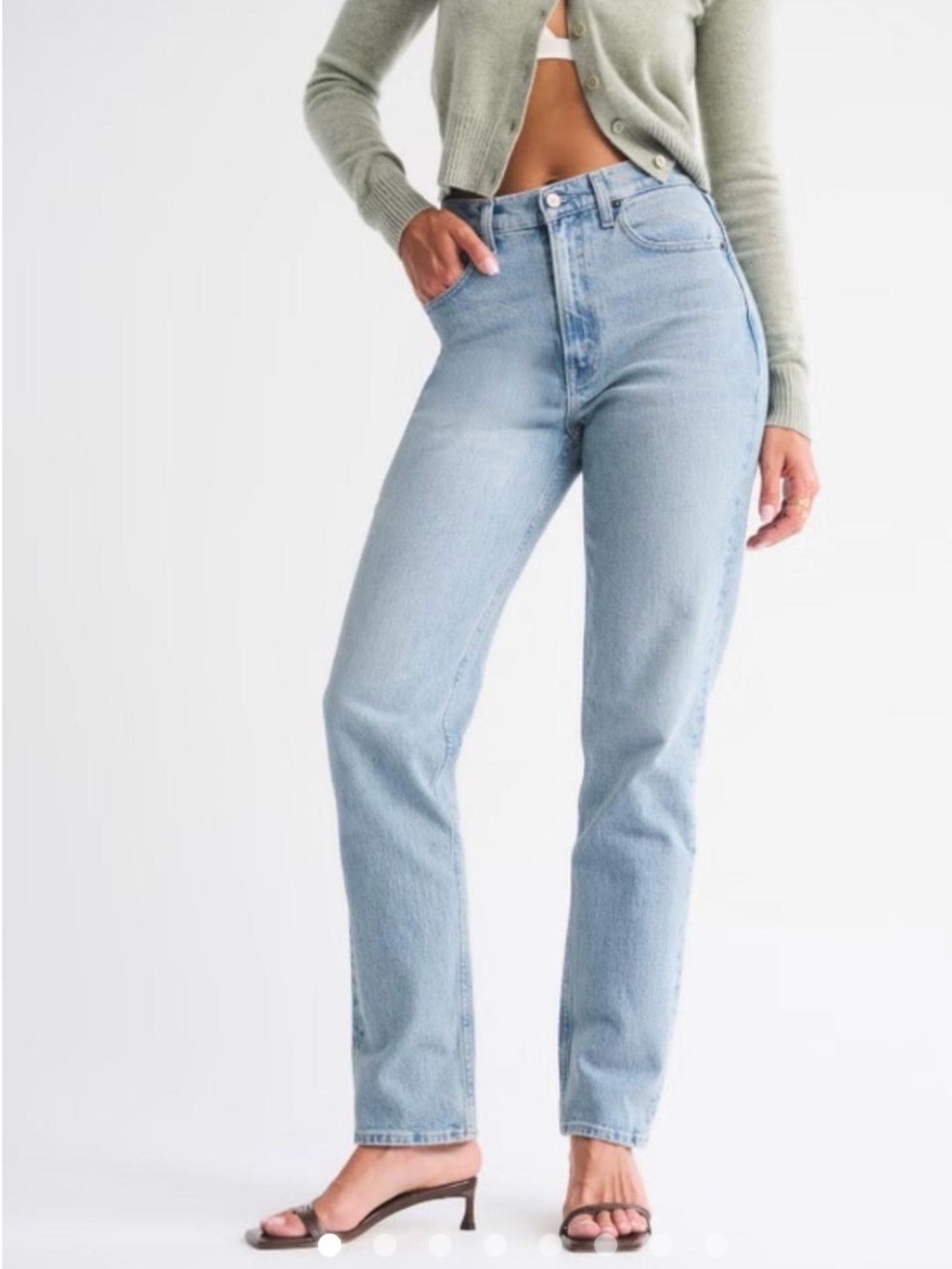 Abercrombie & Fitch 90s ultra high rise curve love light Wash Straight Leg Jeans